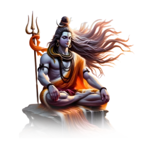 Lord Shiva with glowing Trishul and smoke effects in HD – perfect for Shravan Maas 2025 banner designs. 