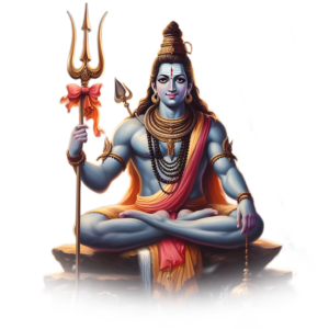 Om Namah Shivaya calligraphy with Shiva in meditative pose for holy month banners.