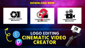 Cinematic video creator logo PNG – professional black and red filmmaking icon for editing and branding