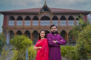 Creative wedding couple photoshoot image for banner editing and digital invitation design