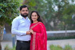 Wedding couple portrait image for digital invitation and banner editing